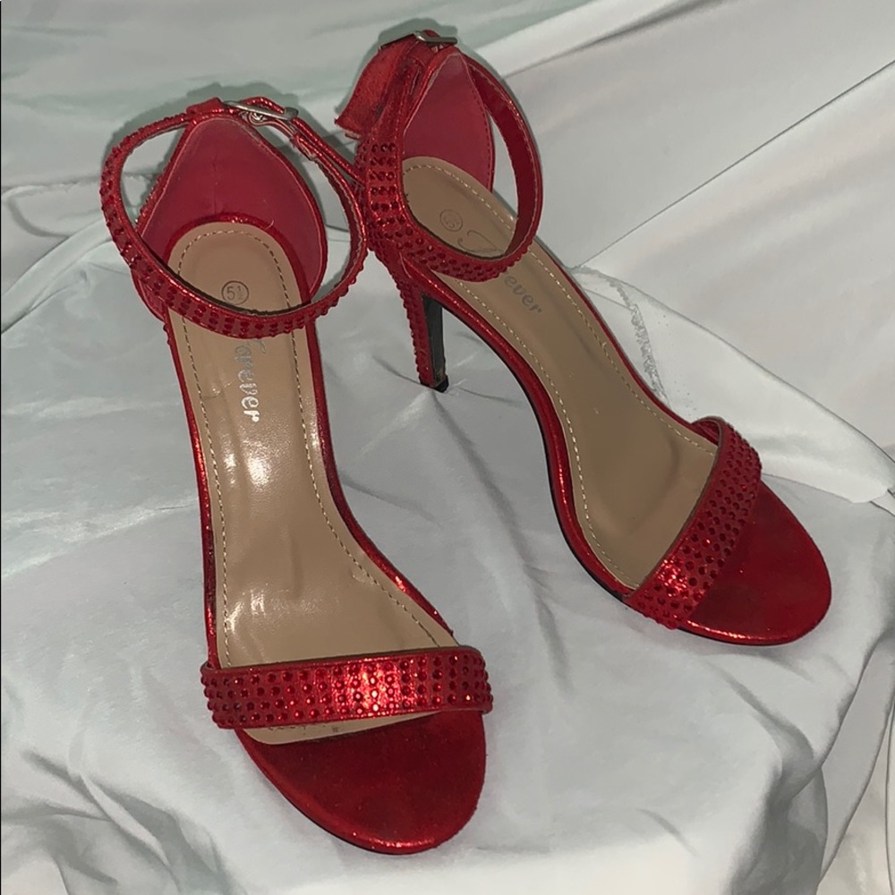 Ruby Red Rhinestone high heels - Picture 4 of 4